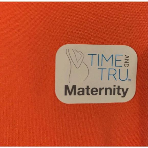 Time‎ and Tru Women's LG Maternity Knit Maxi Dress Color Coral Fire Size Large - Picture 3 of 6